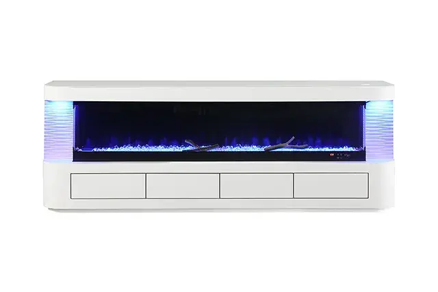 Contemporary White TV Console (Luken) — TV Unit, view 2
