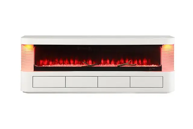 Contemporary White TV Console (Luken) — TV Unit, view 7