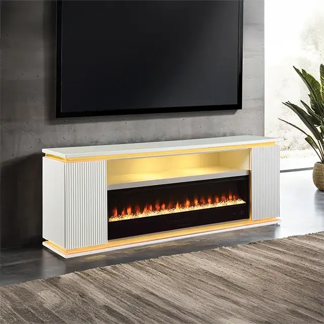 Contemporary White TV Console (Medea) — TV Unit, view 3
