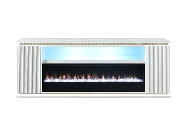 Contemporary White TV Console (Medea) — TV Unit, view 2