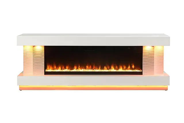 Contemporary White TV Console (Peseux) — TV Unit, view 4