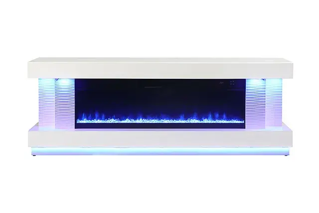 Contemporary White TV Console (Peseux) — TV Unit, view 6