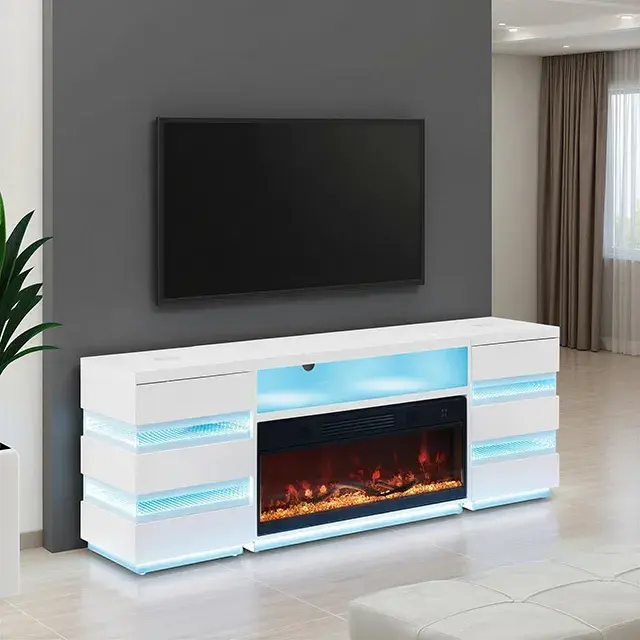 Contemporary White TV Console (Terni) — TV Unit, view 2