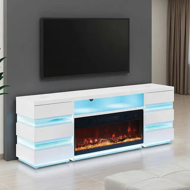 Contemporary White TV Console (Terni) — TV Unit, view 3