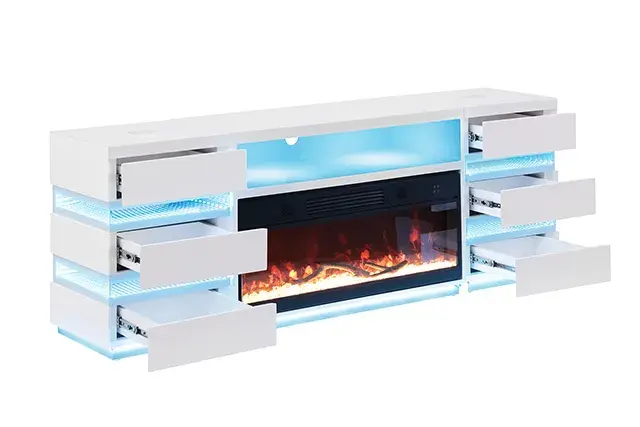 Contemporary White TV Console (Terni) — TV Unit, view 5