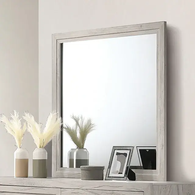 Contemporary White Wash Nightstand — Nightstand, view 5