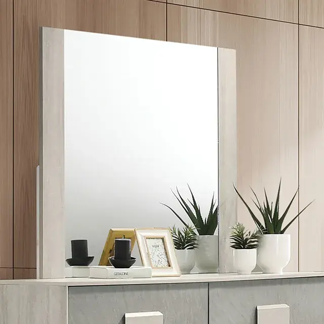 Contemporary White Wash/Stone Gray Nightstand — Nightstand, view 4