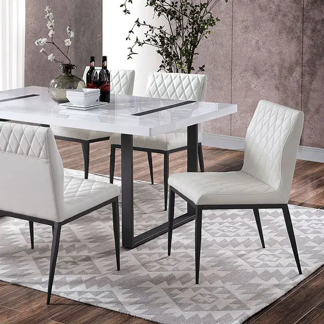 Contemporary White/Black Dining Set — Dining Table, view 2