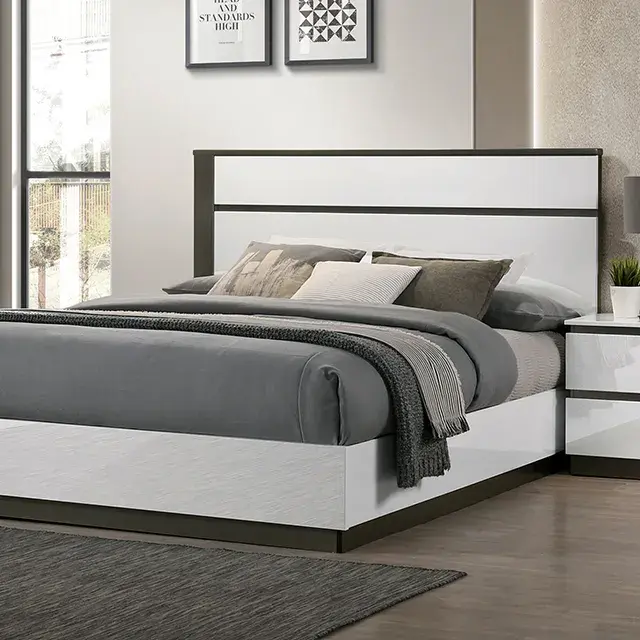 Contemporary White/Metallic Gray Queen Bedroom Set, custom commercial furniture by DMD Furnishing