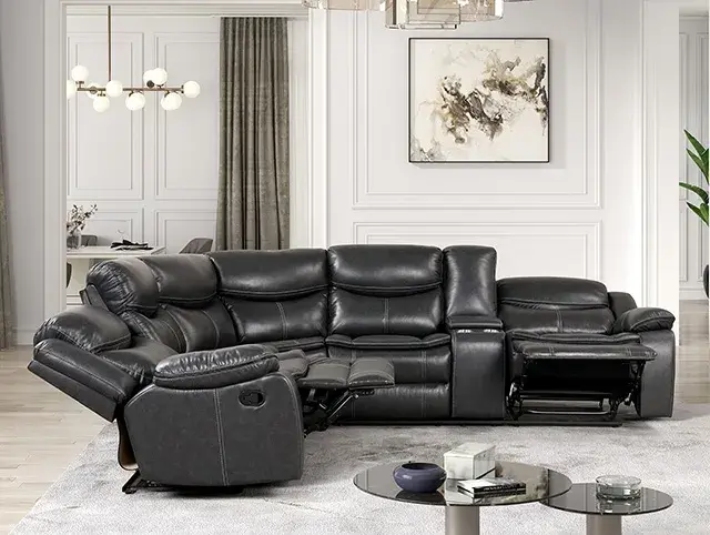 Double Stitching Plush Cushions Sectional Sofa — Sofa, view 3