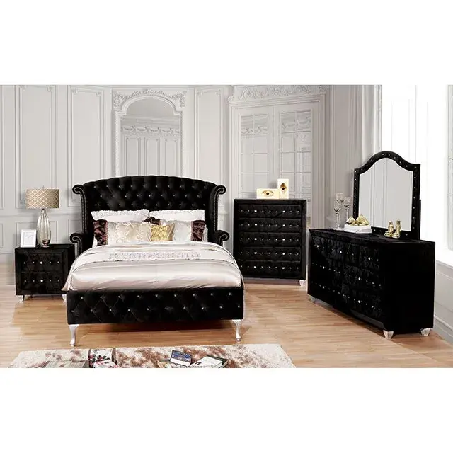 Glam Black Nightstand, custom commercial furniture by DMD Furnishing