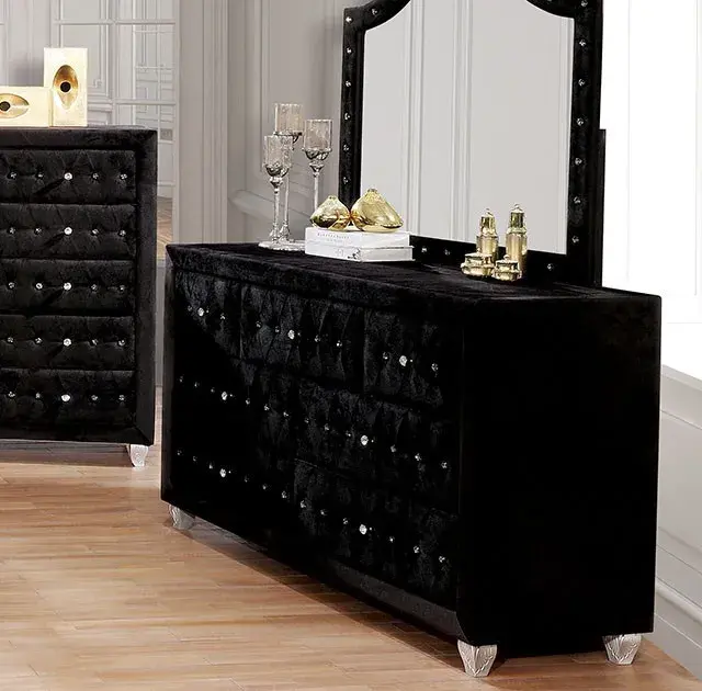 Glam Black Nightstand — Nightstand, view 2