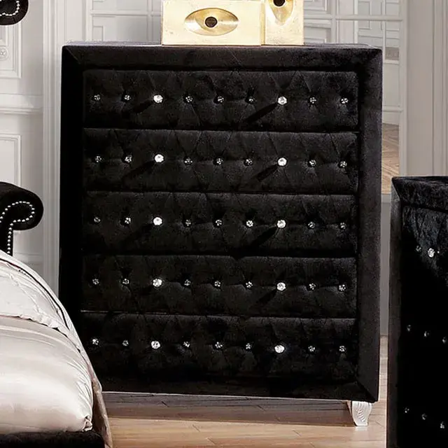 Glam Black Nightstand — Nightstand, view 5