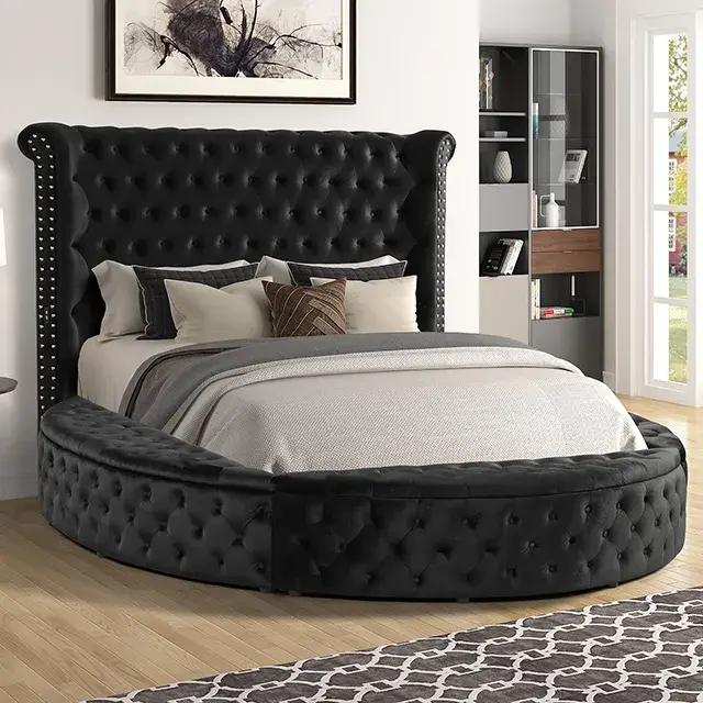 Glam Black Queen Bedroom Set — Bed Frame, main view