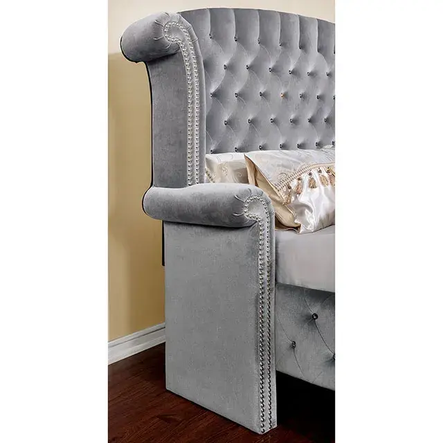 Glam Gray Nightstand — Nightstand, view 4