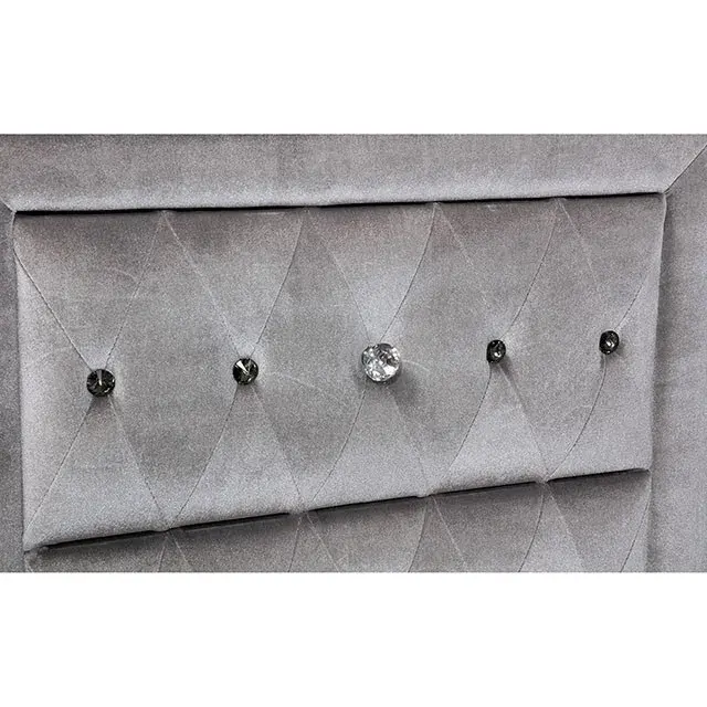 Glam Gray Nightstand — Nightstand, view 7