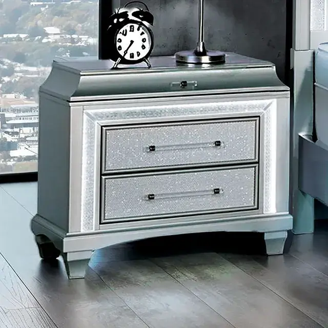 Glam Gray Nightstand (Galea) — Nightstand, view 6