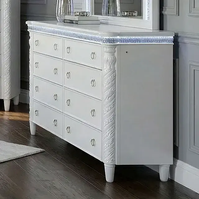 Glam Pearl White Nightstand — Nightstand, view 3