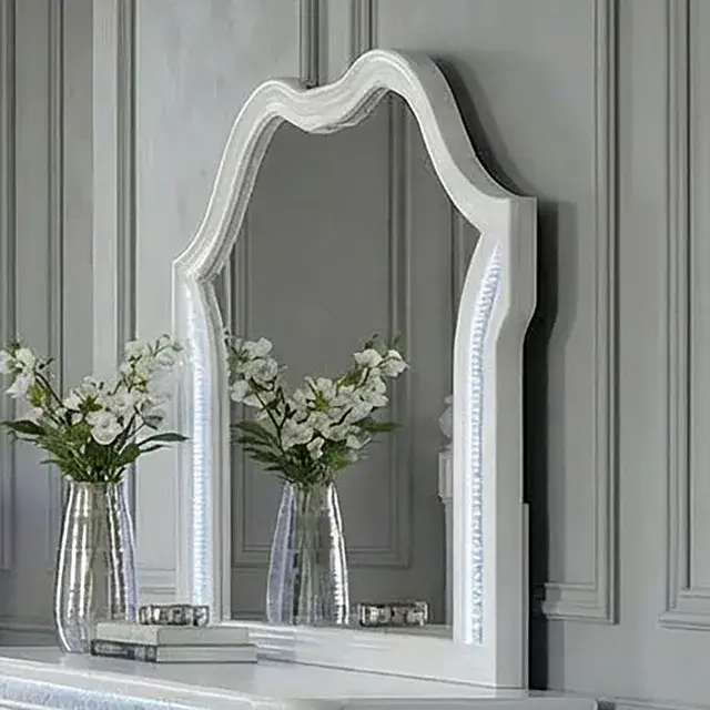 Glam Pearl White Nightstand — Nightstand, view 4