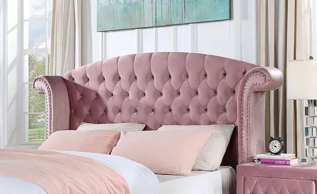 Glam Pink Full Bedroom Set — Bed Frame, view 2