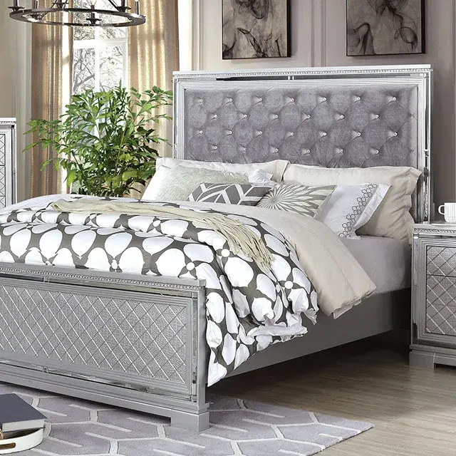 Glam Silver Nightstand — Nightstand, main view