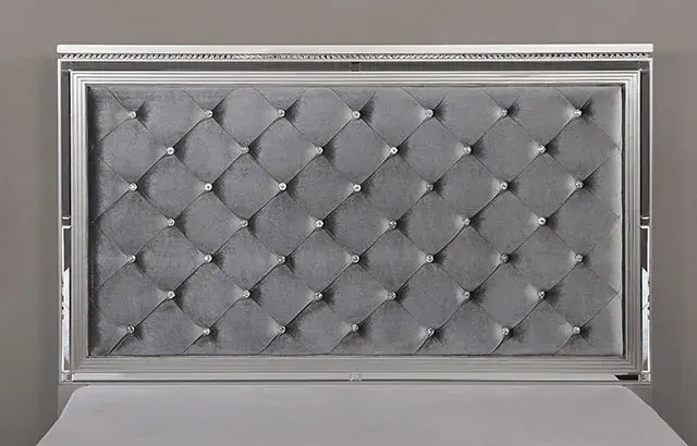 Glam Silver Queen Bedroom Set — Bed Frame, view 2