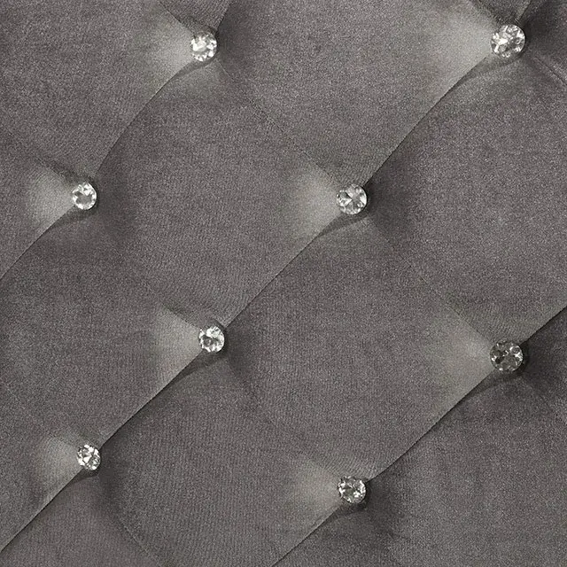 Glam Silver Queen Bedroom Set — Bed Frame, view 4