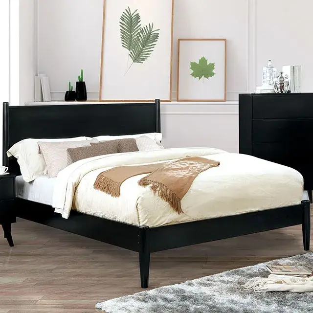 Mid-Century Modern Black Nightstand — Nightstand, view 2