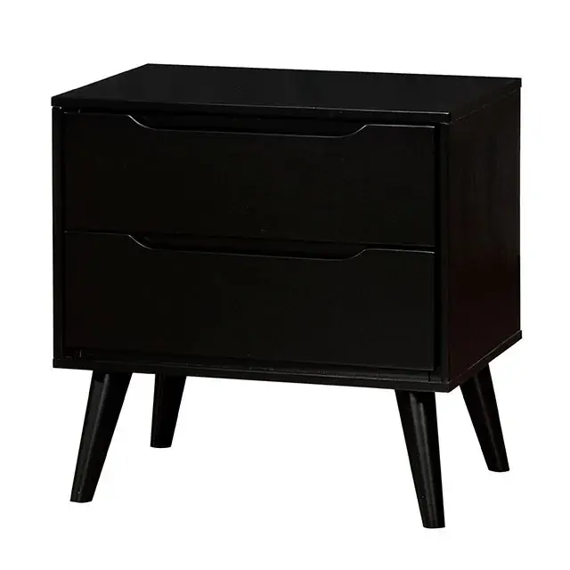 Mid-Century Modern Black Nightstand — Nightstand, view 8