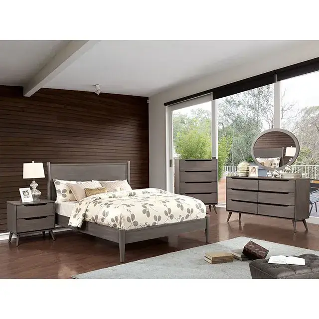 Mid-Century Modern Gray Nightstand — Nightstand, view 7