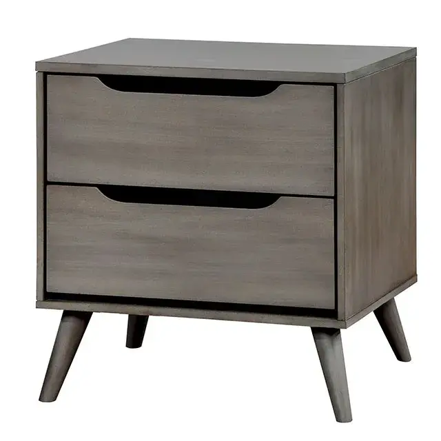 Mid-Century Modern Gray Nightstand — Nightstand, view 8