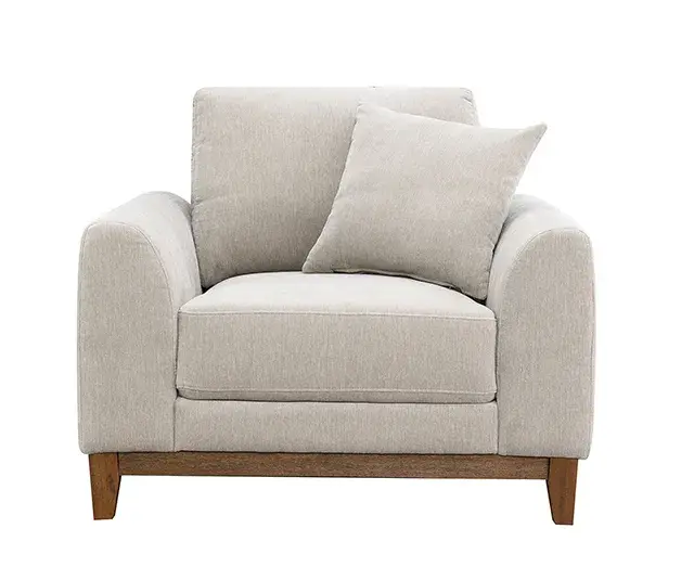 Mid-Century Modern Light Gray Accent Chair — Lounge Chair, view 7