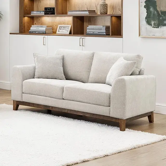 Mid-Century Modern Light Gray Loveseat — Sofa, view 6
