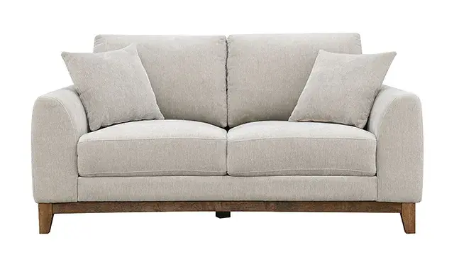Mid-Century Modern Light Gray Loveseat — Sofa, view 2