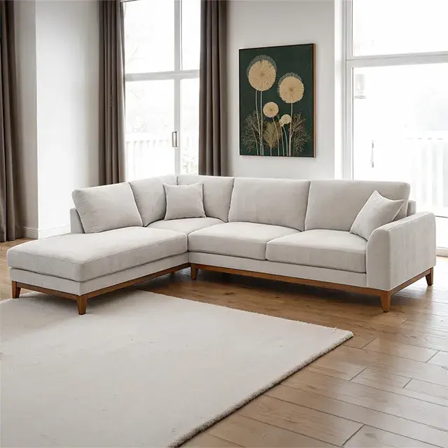 Mid-Century Modern Light Gray Loveseat — Sofa, view 8
