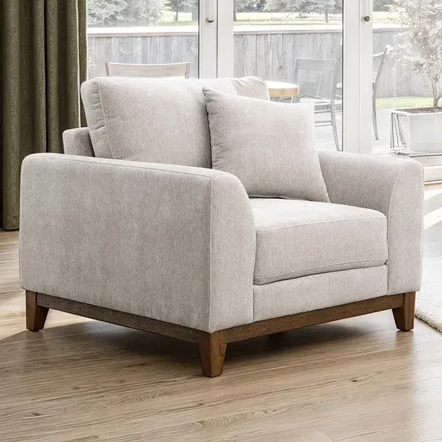 Mid-Century Modern Light Gray Sectional Sofa — Sofa, view 3