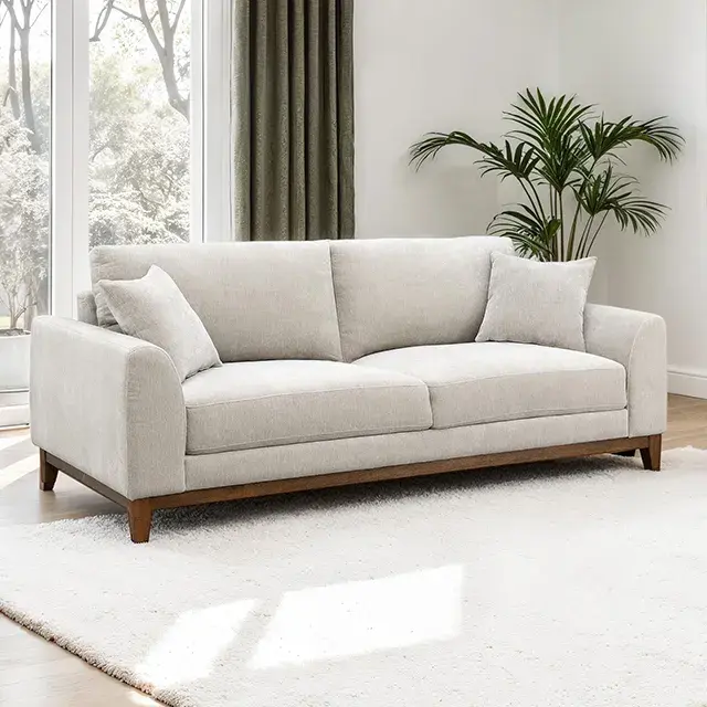 Mid-Century Modern Light Gray Sectional Sofa — Sofa, view 5