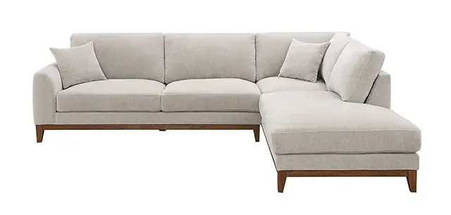 Mid-Century Modern Light Gray Sectional Sofa — Sofa, view 7