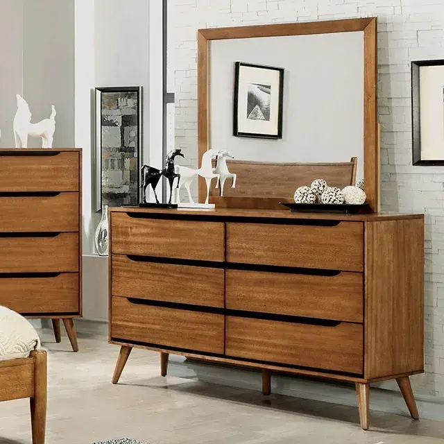 Mid-Century Modern Oak Nightstand — Nightstand, view 2