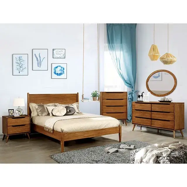 Mid-Century Modern Oak Nightstand — Nightstand, view 6