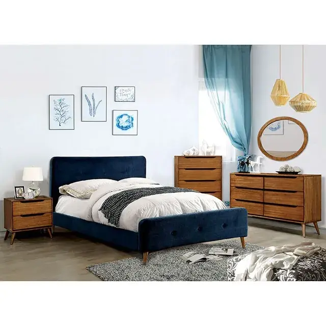 Mid-Century Modern Oak Nightstand — Nightstand, view 7