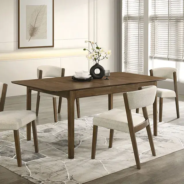Mid-Century Modern Walnut Dining Set — Dining Table, view 3