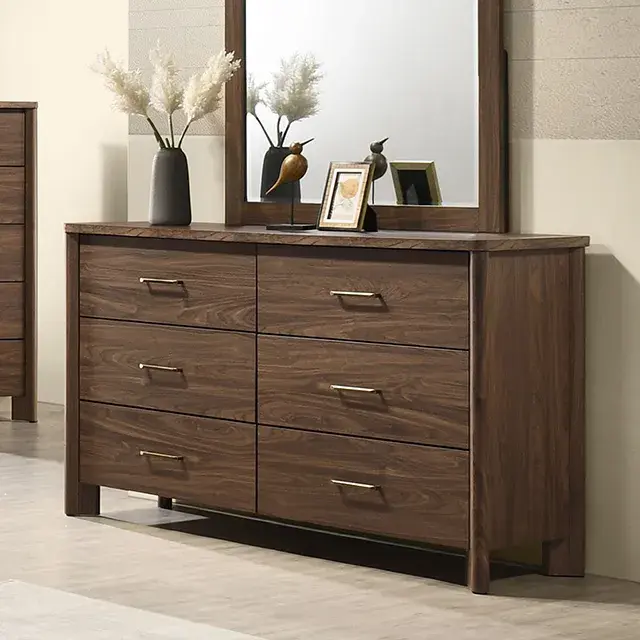Mid-Century Modern Walnut Nightstand — Nightstand, view 3