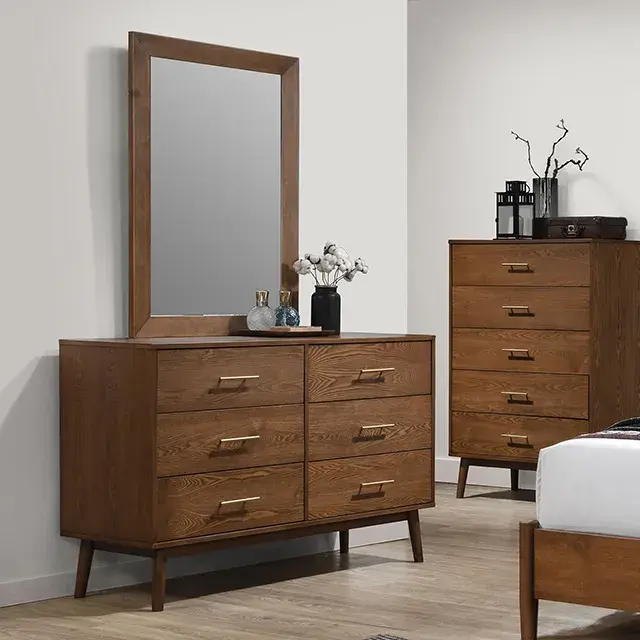 Mid-Century Modern Walnut Nightstand (Tromso) — Nightstand, view 3
