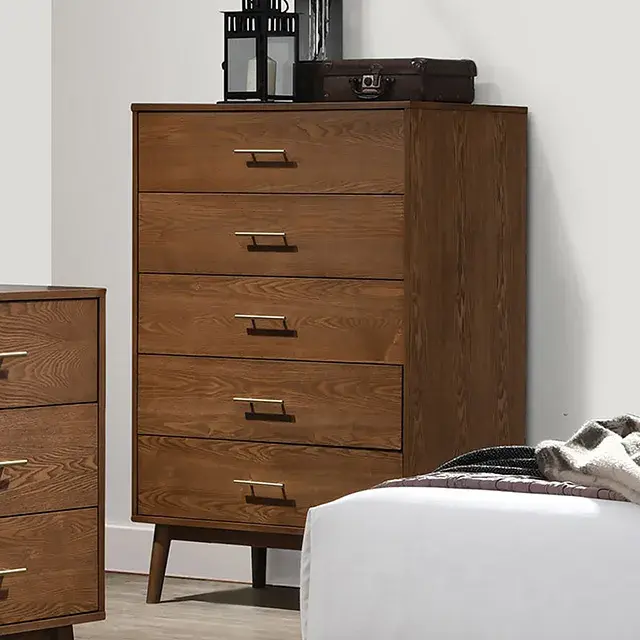 Mid-Century Modern Walnut Nightstand (Tromso) — Nightstand, view 5