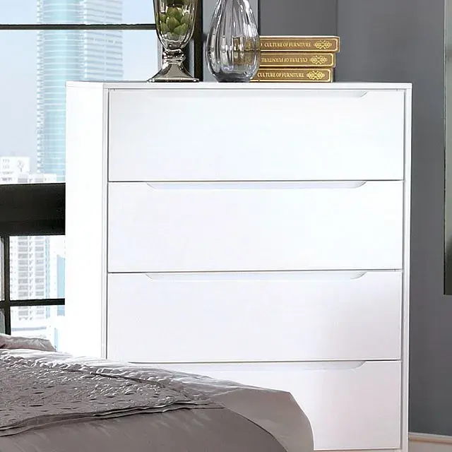 Mid-Century Modern White Nightstand — Nightstand, main view