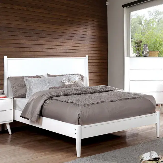 Mid-Century Modern White Nightstand — Nightstand, view 2