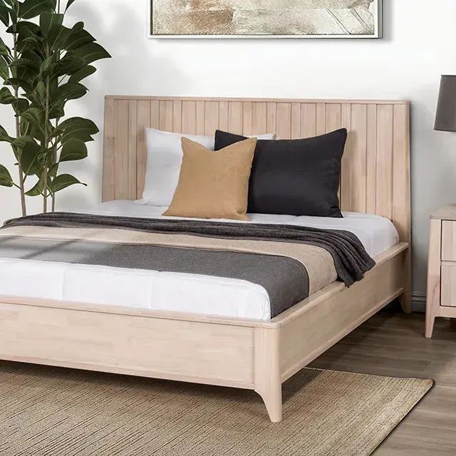 Queen Bed + NS + Chest Mid-Century Modern Bedroom Set — Bed Frame, main view