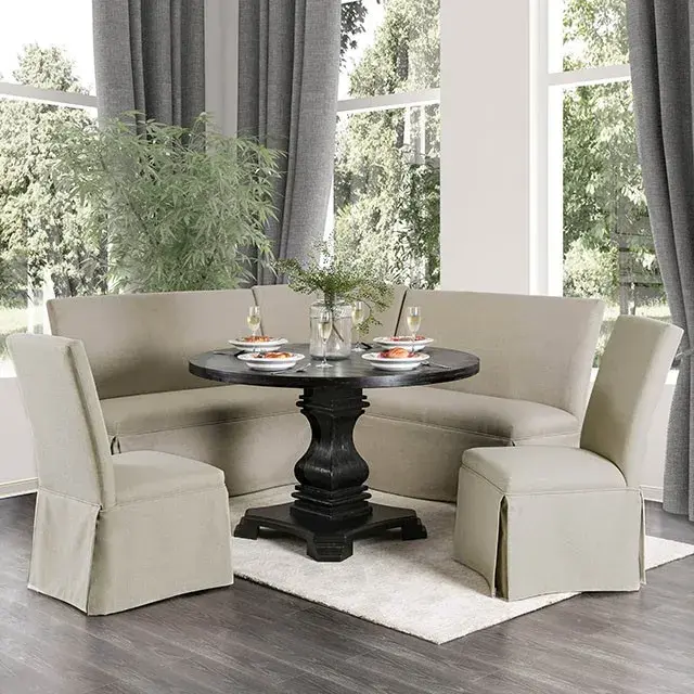 Rustic Antique Black, Beige Dining Set — Dining Table, view 2
