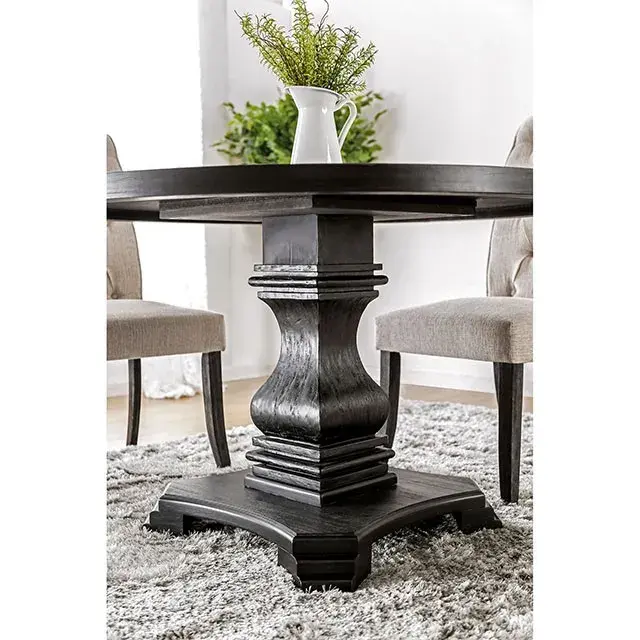 Rustic Antique Black, Beige Dining Set — Dining Table, view 4